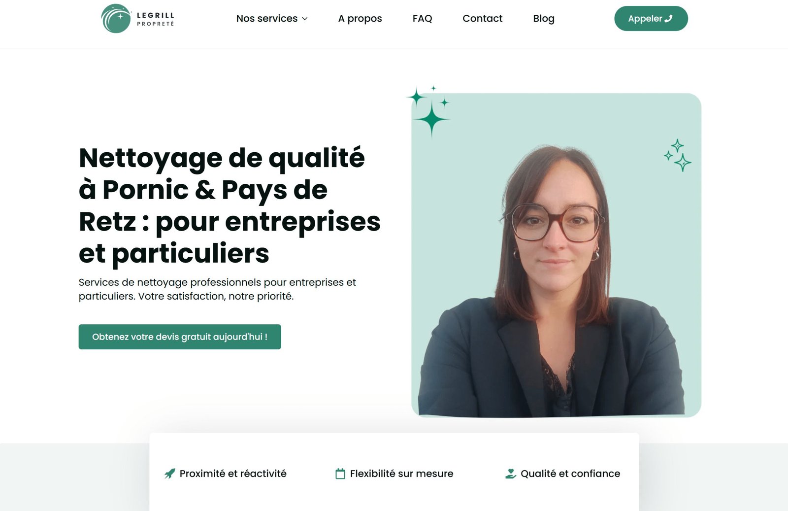 Site internet de Le Grill Propreté, entreprise de nettoyage à Pornic