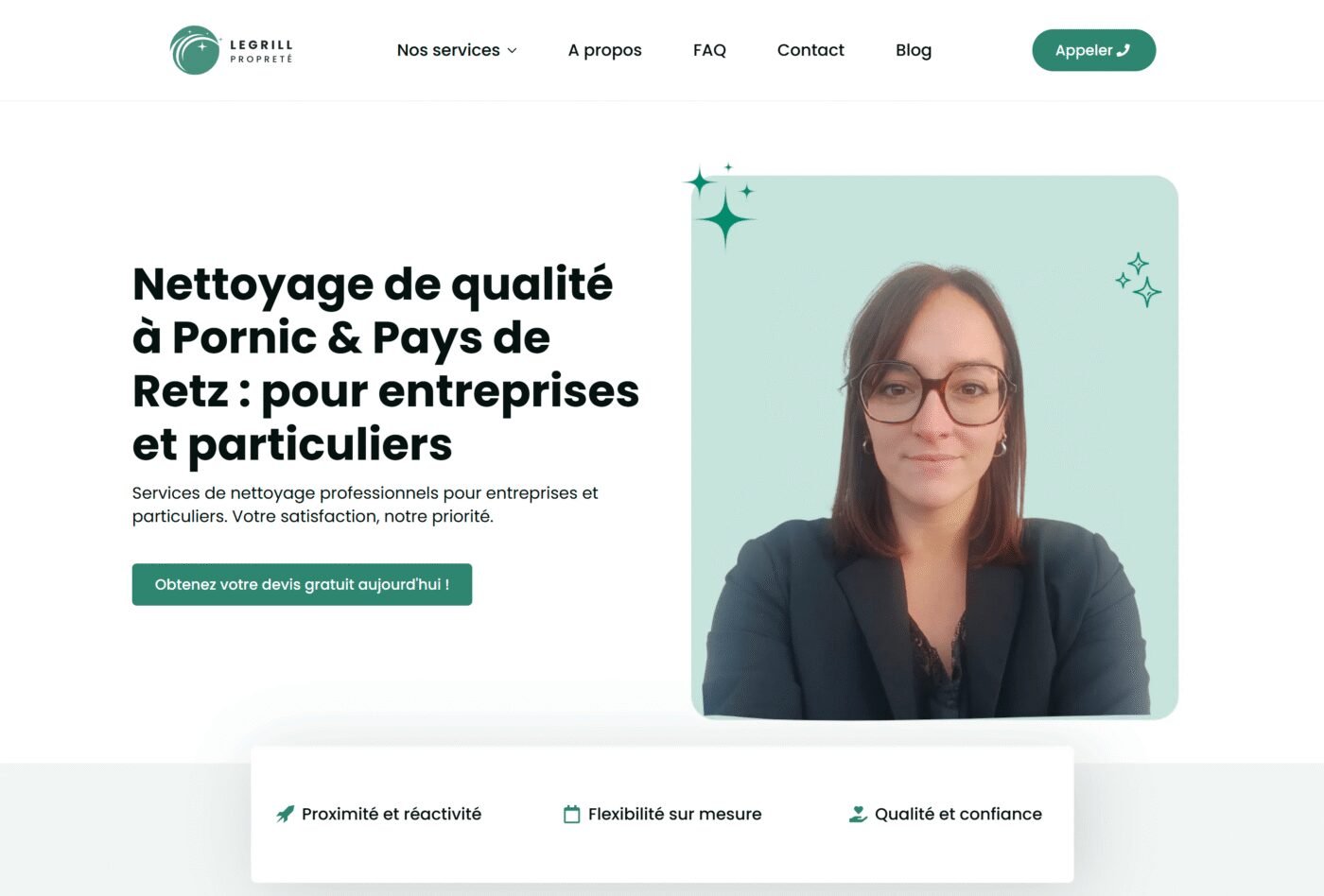 Site internet de Le Grill Propreté, entreprise de nettoyage à Pornic