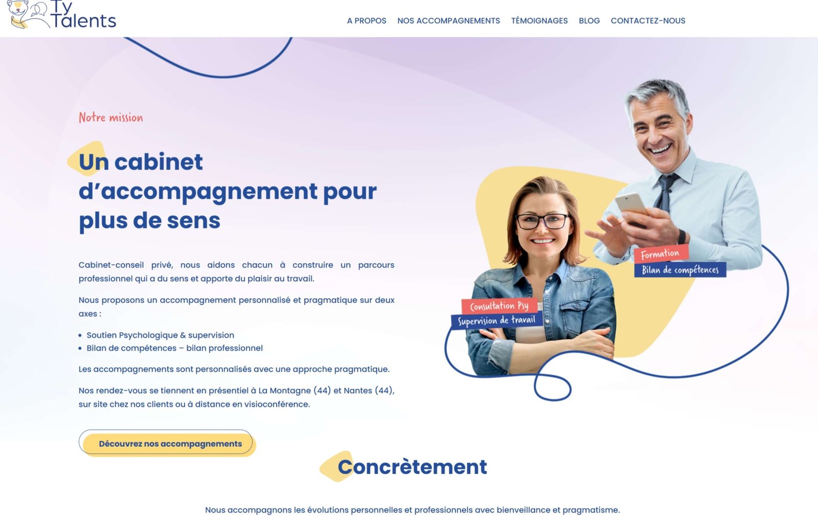 Site internet de Ty Talents, cabinet de recrutement