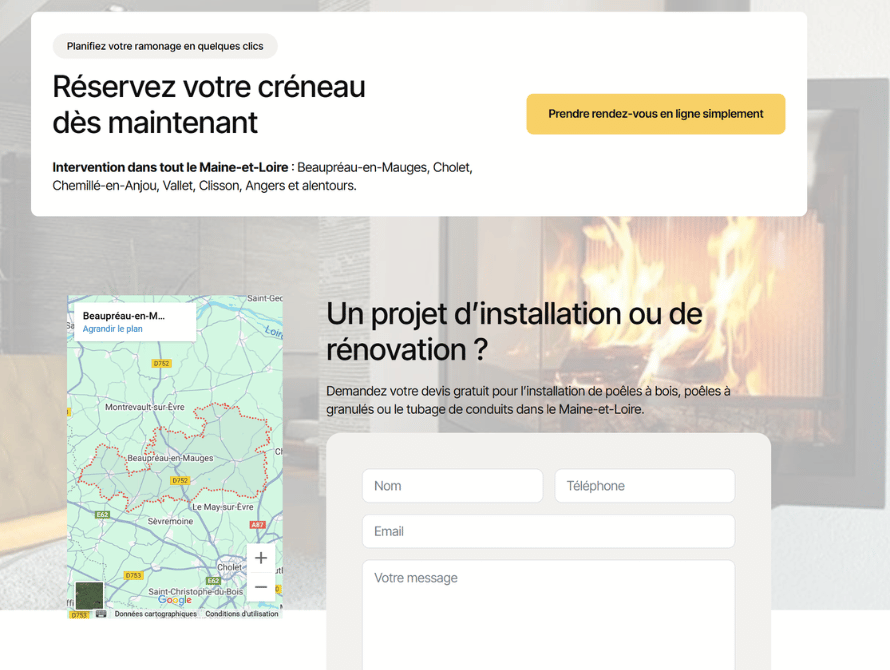 ramoneur du maine et loire création site web