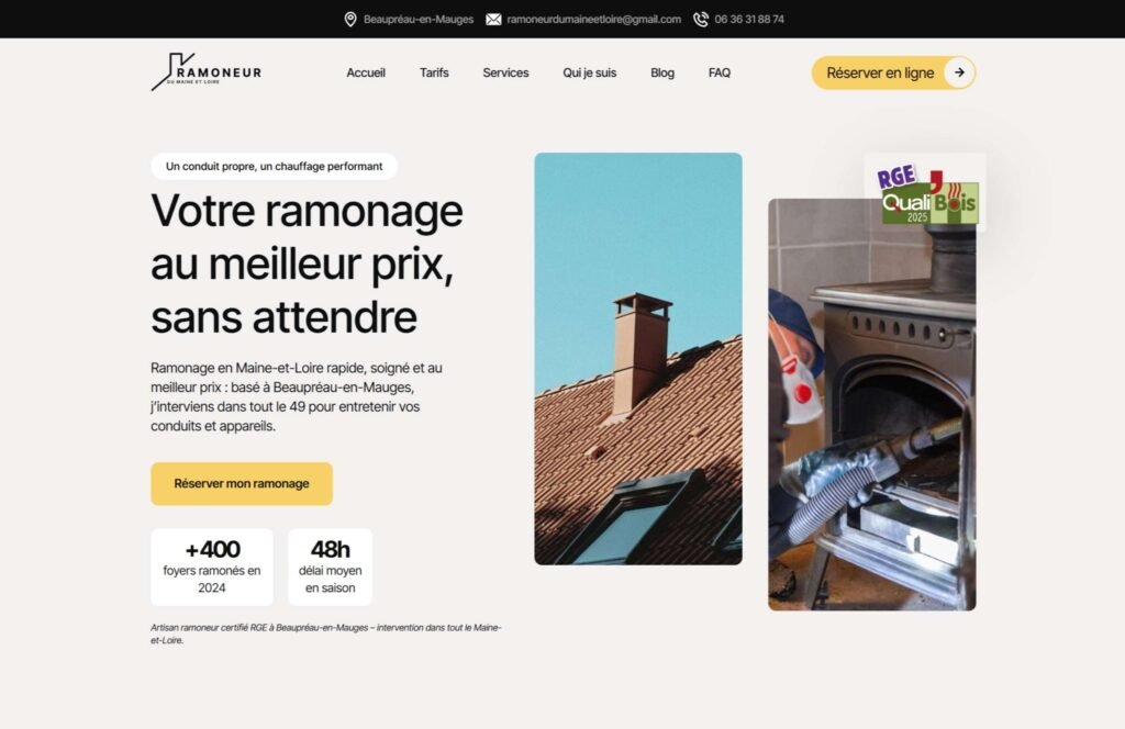 Création site web ramoneur