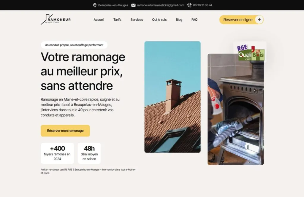 Création site web ramoneur