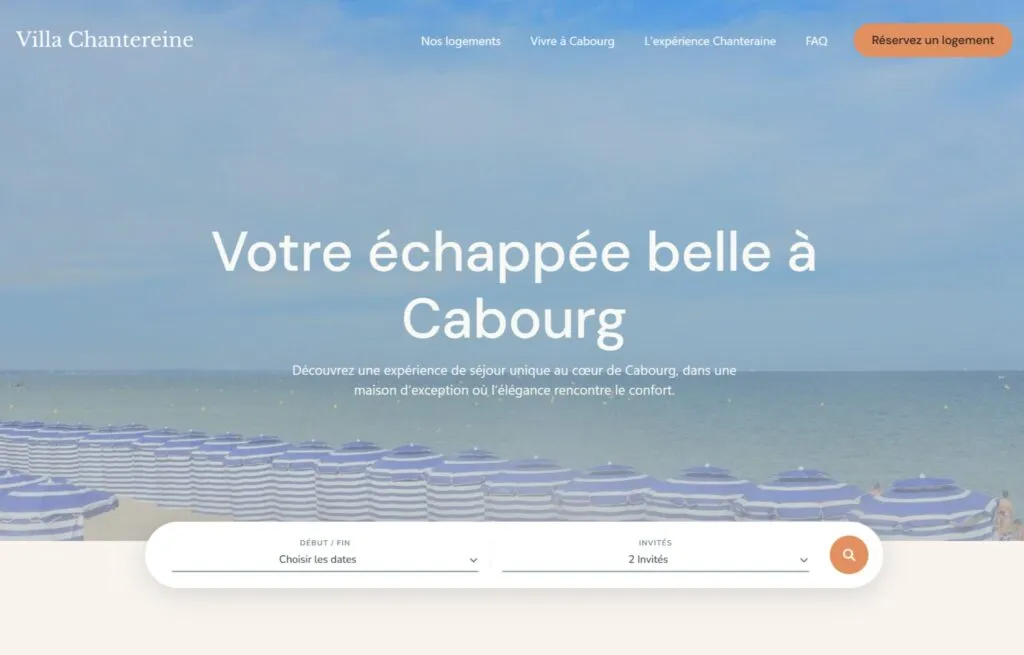 Site internet Villa Chantereine, location saisonnière à Cabourg