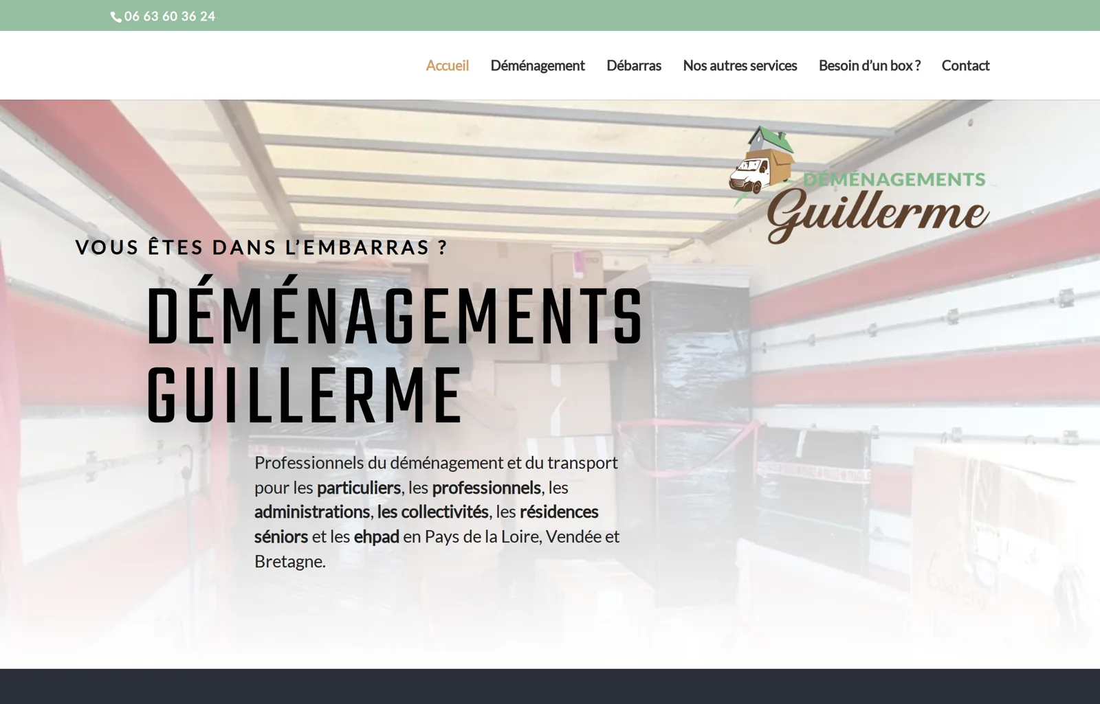 Quel site internet pour son entreprise : exemple du site de Déménagements Guillerme près de Pornic